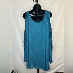 Love Life Blue w/ cut outs and lace long sleeves